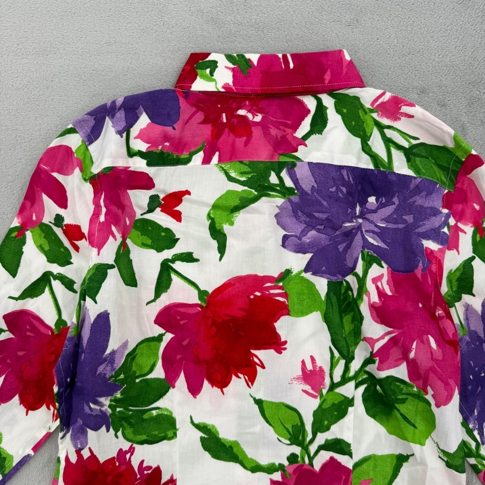 Lauren Ralph Lauren Petite Floral Cotton Button Down Shirt Womens Petite XS - Picture 9 of 12